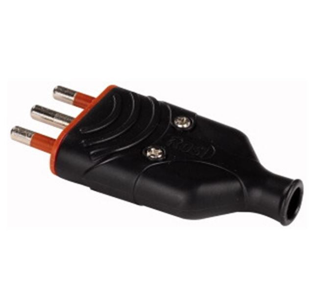 Spina mobile 16A 250V nera in gomma antischiacciamento ROSI RS78007