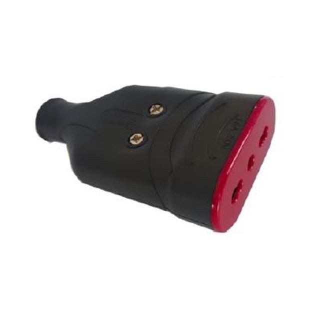 Presa mobile 10/16A 250V nera in gomma antischiacciamento ROSI RS78206