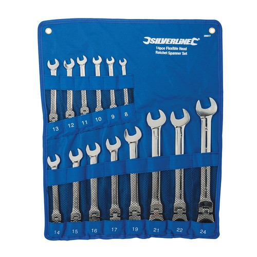 Set chiavi combinate a cricchetto e testa flessibile 8-24 mm 14 pezzi SILVERLINE