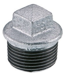 Tappo in ghisa filettato maschio zincato da 1/2" ideale per chiusura impianti idraulici e pneumatici