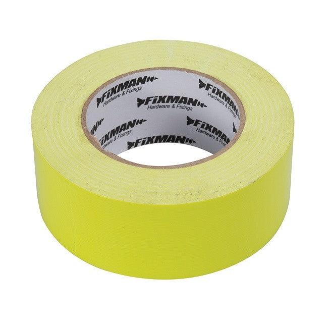 Nastro adesivo 50 mm x 50 metri in tessuto giallo brillante ad alta visibilità