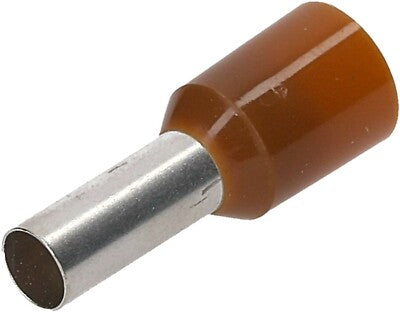 Terminali a tubetto 10 mm2 lungh. 21,5 mm collare isolato marrone CEMBRE PKE1012 confezione 100 pz