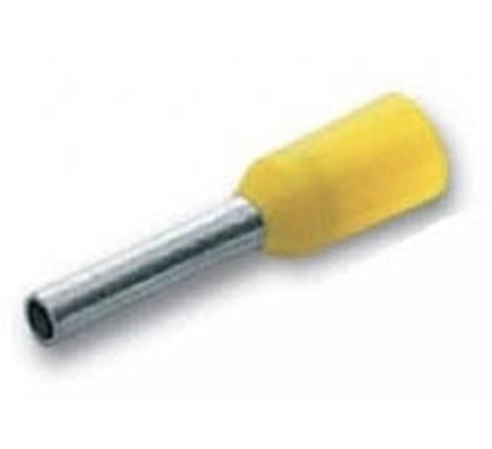 Terminali a tubetto 0,1-0,3 mm2 lungh. 12,4 mm collare isolato giallo CEMBRE PKE308 confezione 500 pz