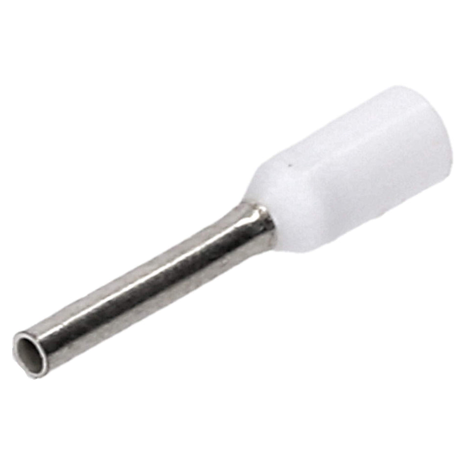 Terminali a tubetto con collare isolato bianco sezione 0,3 - 0,5 mm2 X 14 mm di lunghezza confezione 500 pz