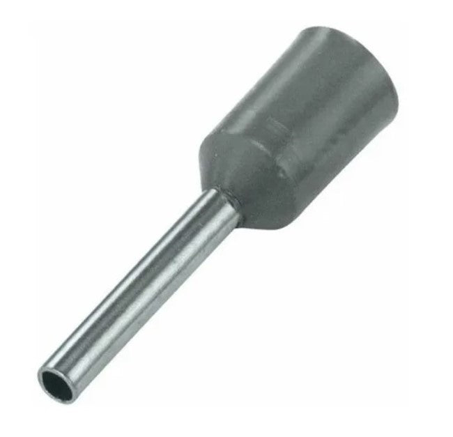 Terminali a tubetto con collare isolato grigio sezione 0,75 mm2 X 12,4 mm di lunghezza confezione 500 pz