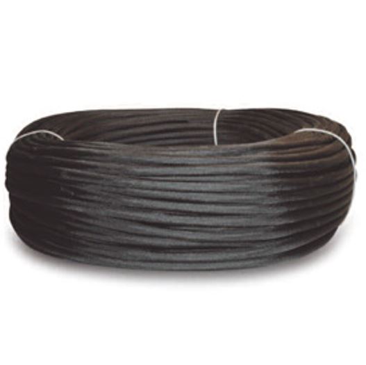 Guaina trecciata diametro 3 in fibra di  vetro bloccato grigia nera 200 metri